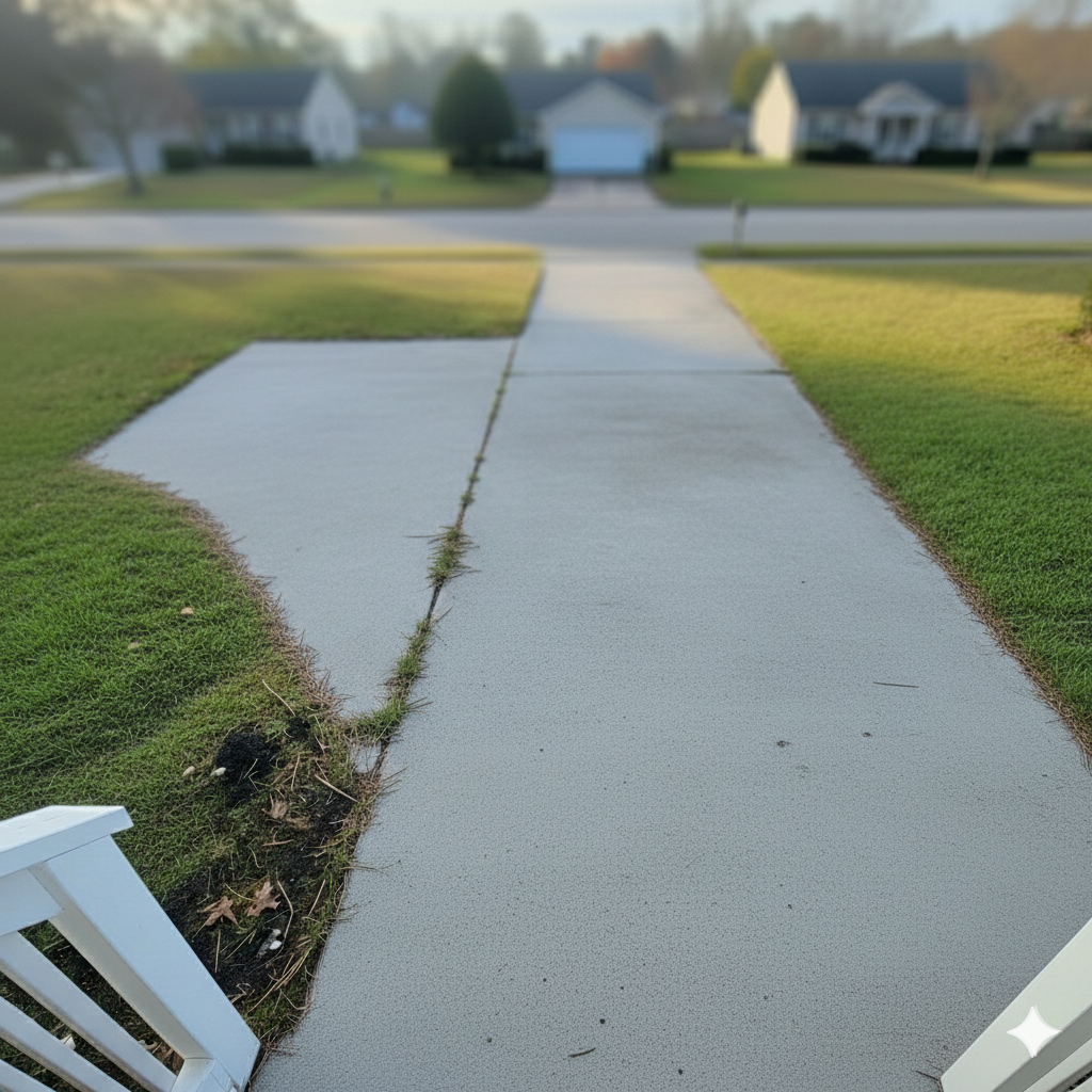 Concrete Driveway after pressure washing